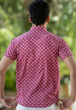 Printed Pure Cotton Shirt in Pink