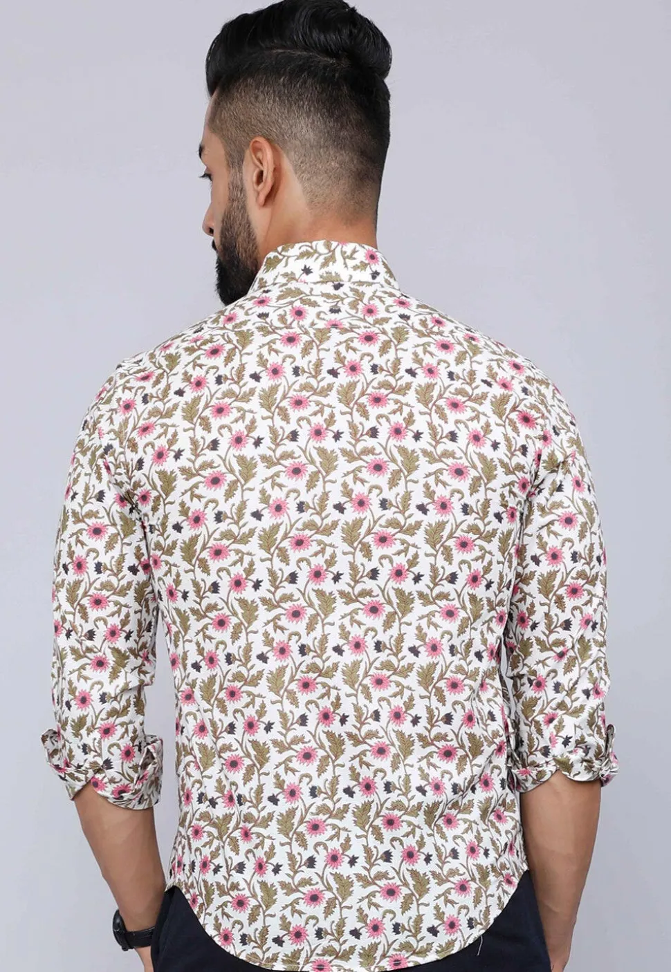 Printed Pure Cotton Shirt in White
