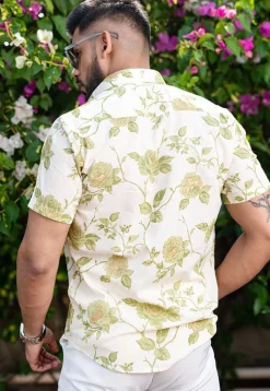 Printed Pure Cotton Shirt in Off White