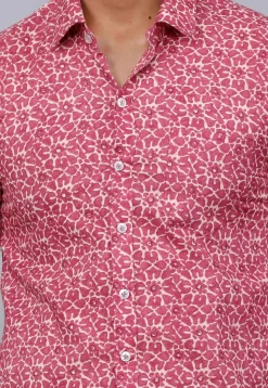 Printed Pure Cotton Shirt in Pink