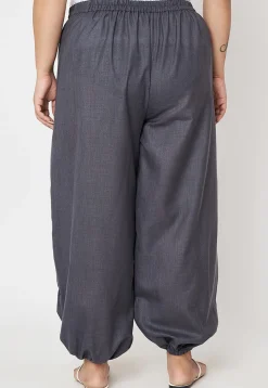 Printed Pure Cotton Trouser in Grey