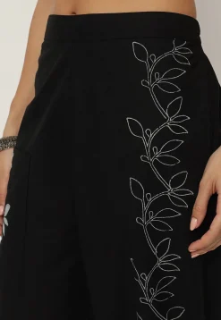 Printed Pure Cotton Trouser in Black
