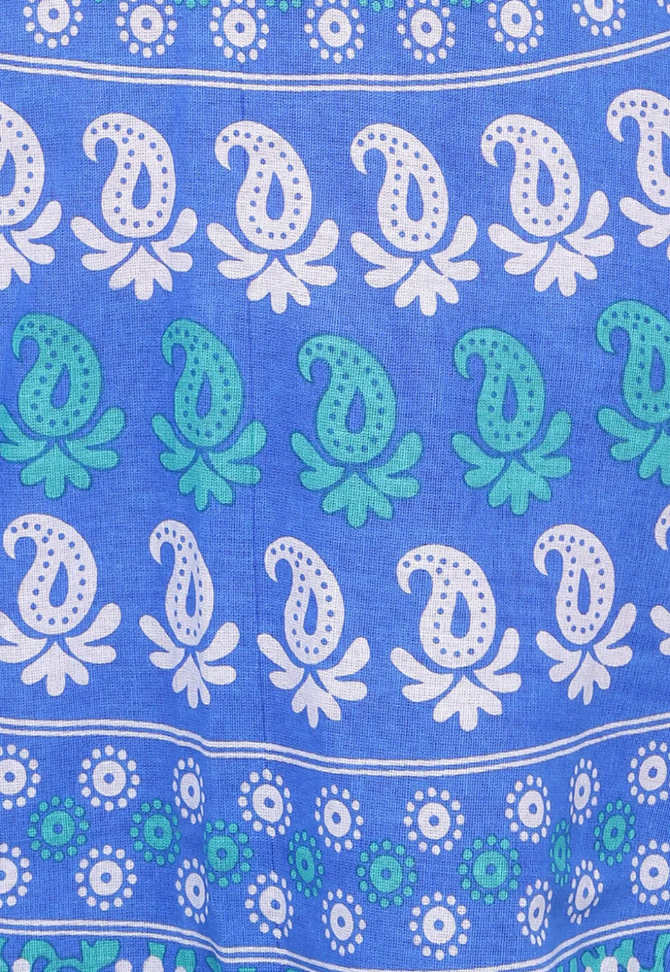 Printed Pure Cotton Wrap Around Skirt in Blue