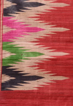 Printed Pure Ghicha Silk Saree in Red