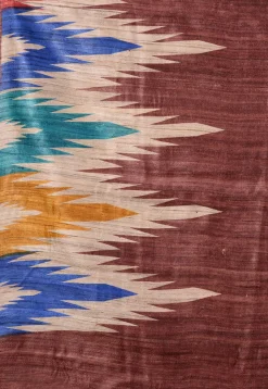 Printed Pure Ghicha Silk Saree in Brown