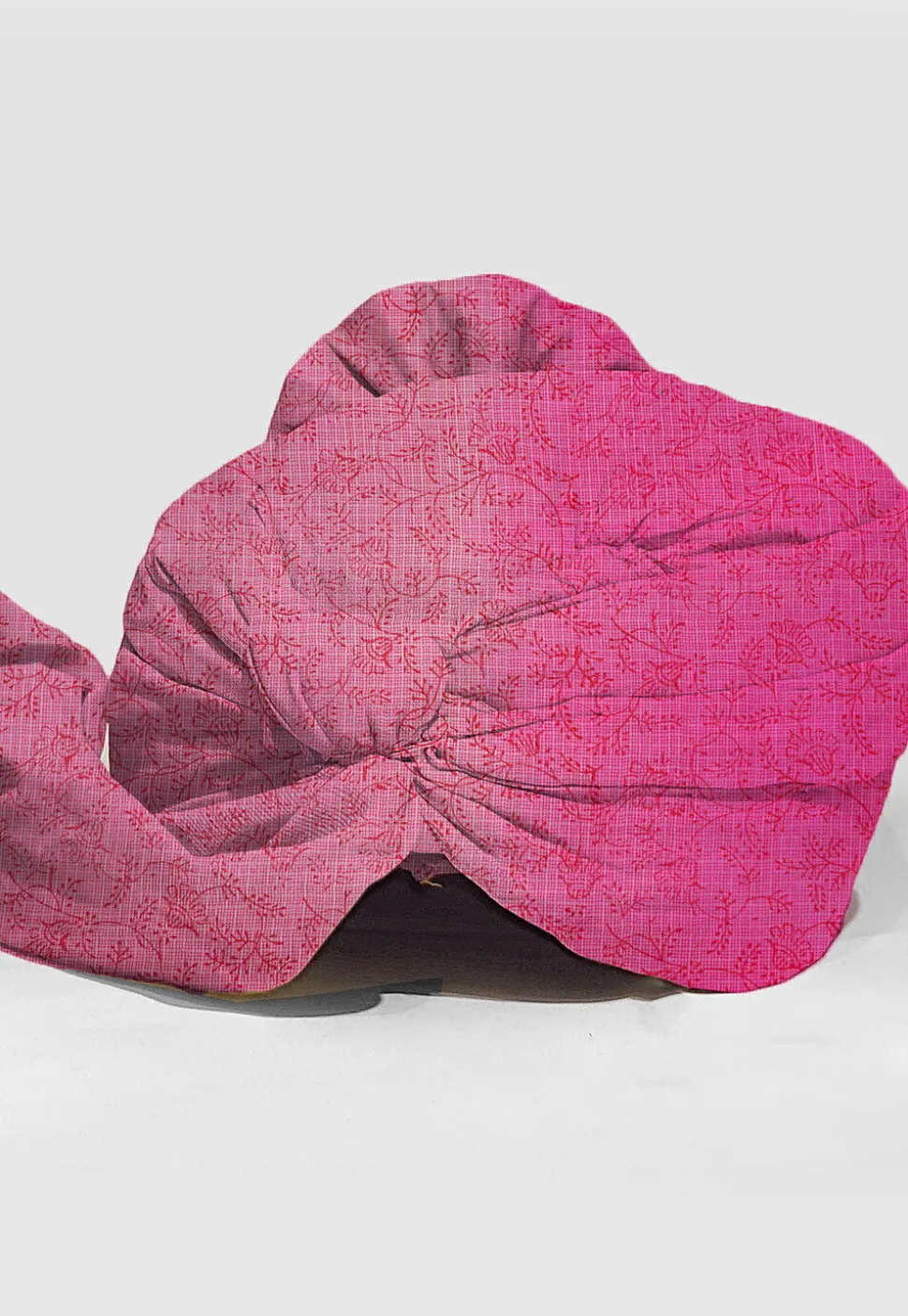 Printed Pure Kota Silk Unisex Turban in Pink