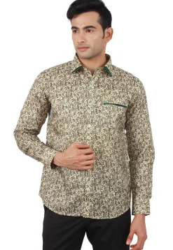 Printed Pure Silk Shirt in Multicolor