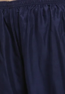 Printed Rayon Palazzo in Navy Blue