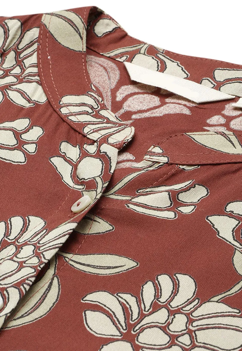 Printed Rayon Tunic in Maroon