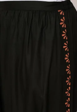 Printed Viscose Haram Pant in Black