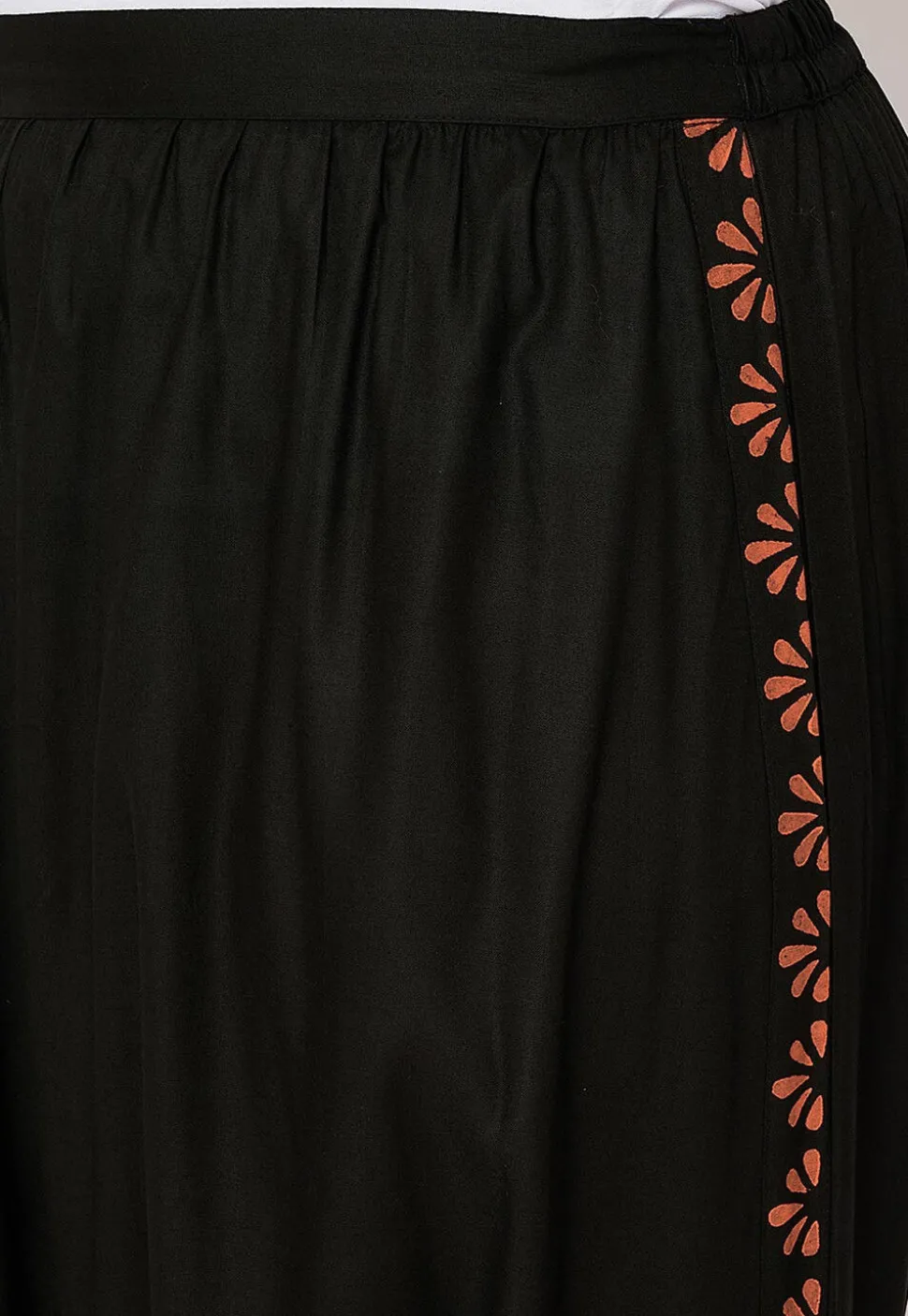 Printed Viscose Haram Pant in Black