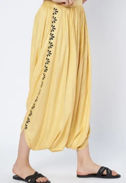 Printed Viscose Rayon Cowl Patiala in Beige