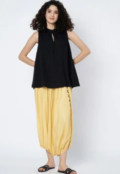 Printed Viscose Rayon Cowl Patiala in Beige
