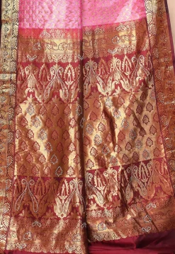 Pure Kanchipuram Silk Embellished Saree in Pink