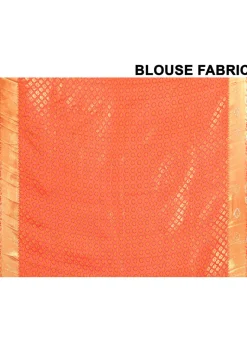Pure Kanchipuram Silk Embellished Saree in Orange