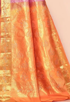 Pure Kanchipuram Silk Embellished Saree in Pink