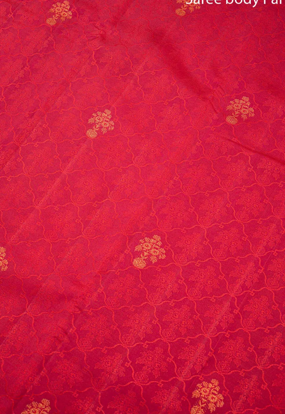 Pure Kanchipuram Silk Handloom Saree in Red