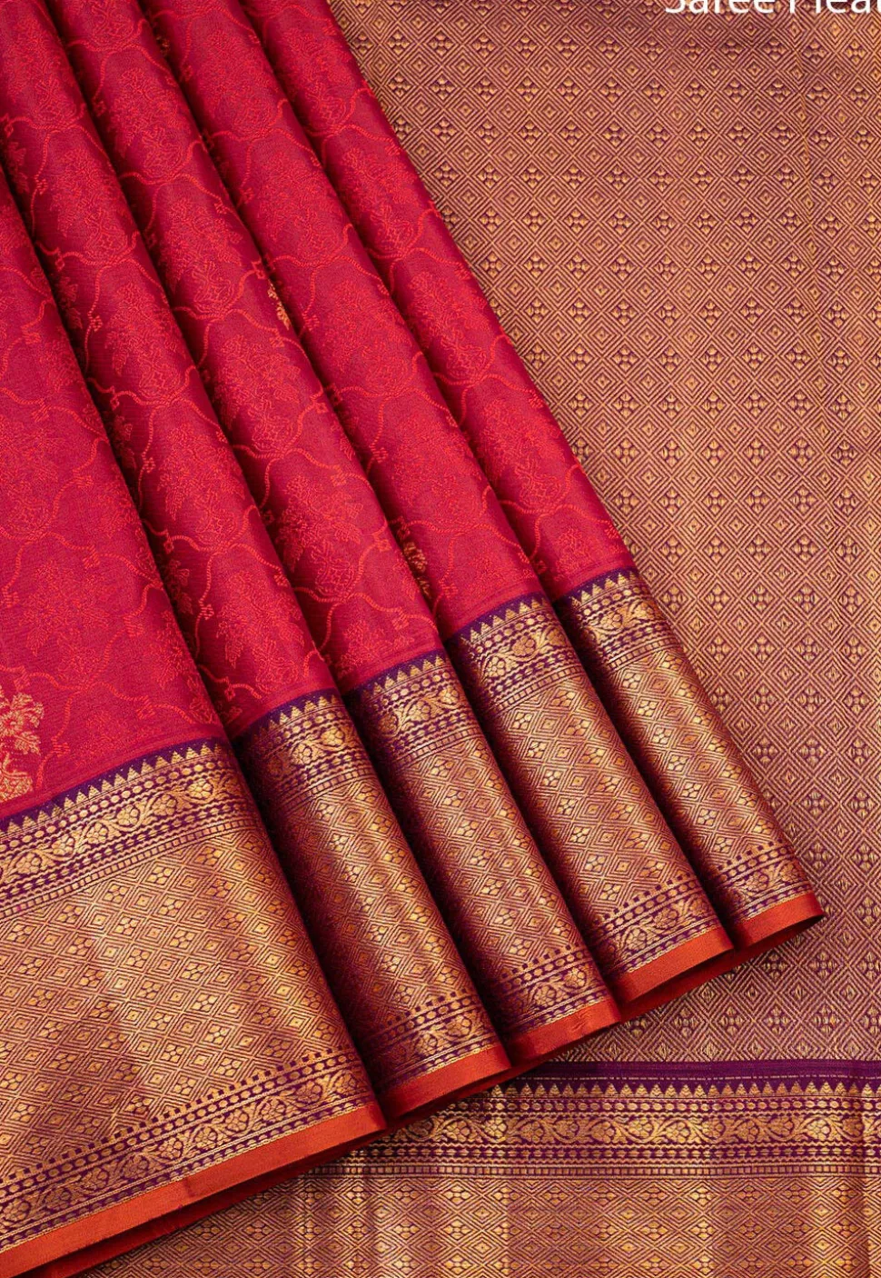 Pure Kanchipuram Silk Handloom Saree in Red