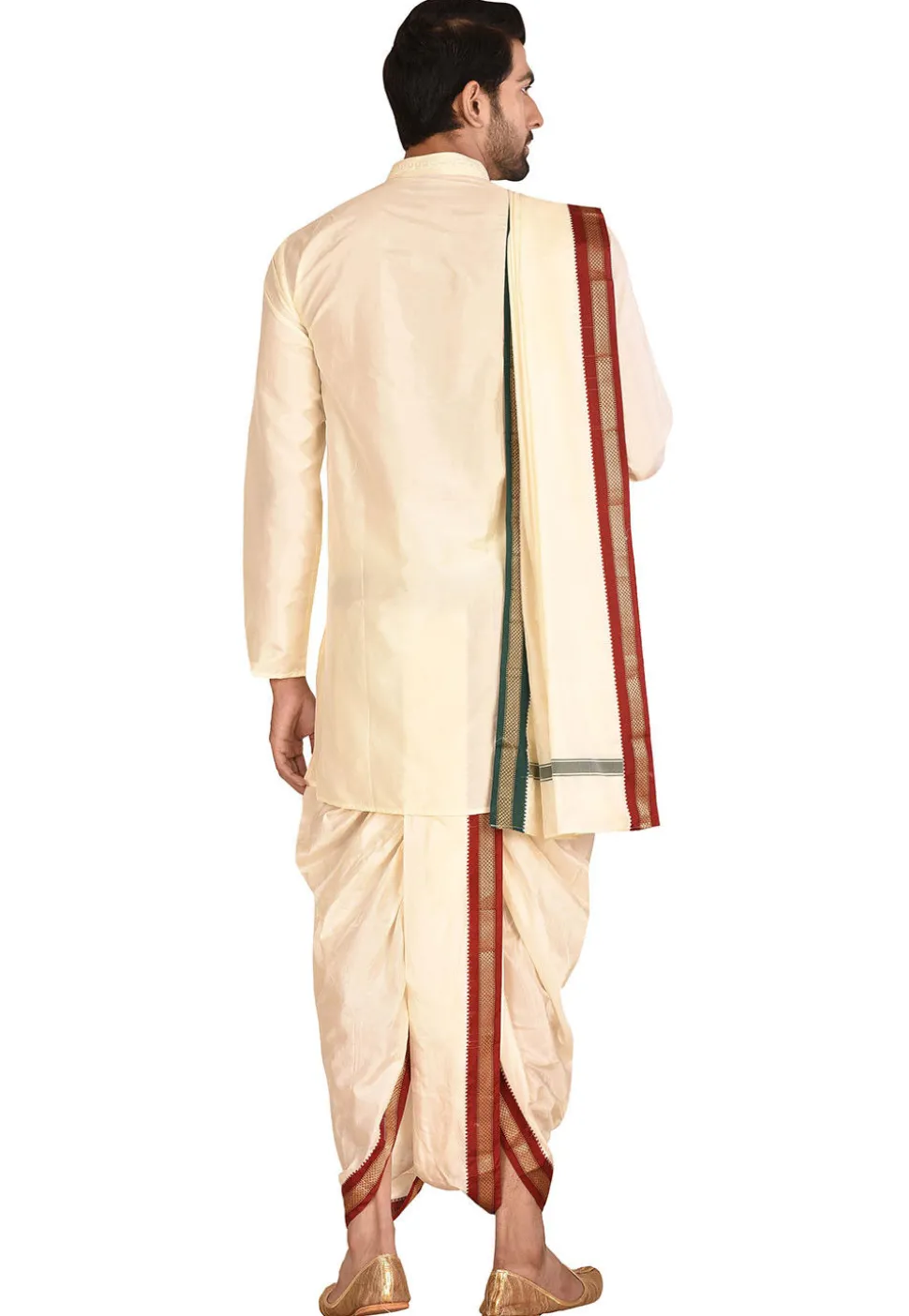 Pure Silk Dhoti Kurta Set in Cream