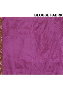 Pure Silk Embroidered Saree in Magenta