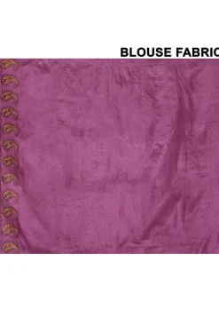 Pure Silk Embroidered Saree in Magenta