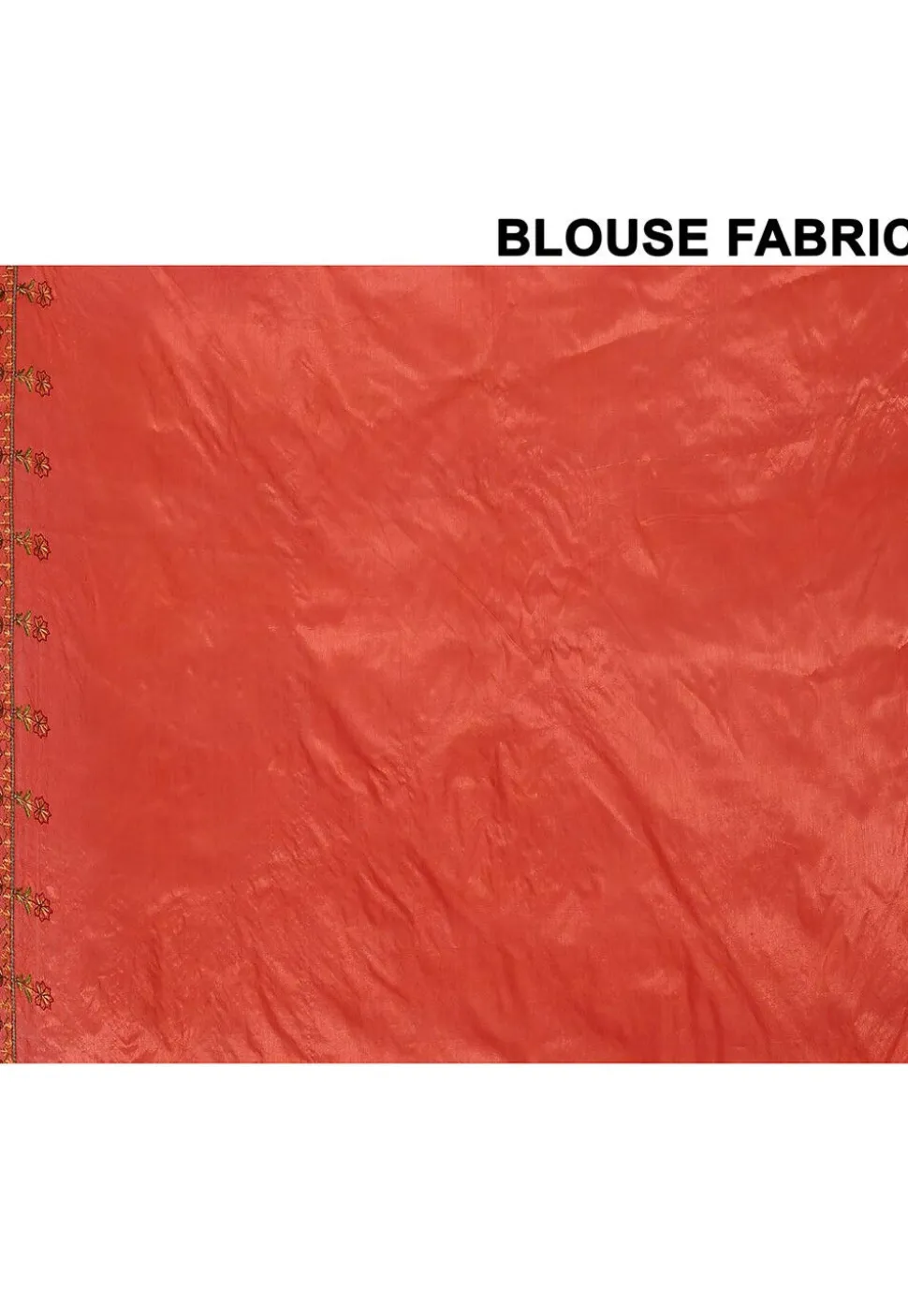 Pure Silk Embroidered Saree in Orange