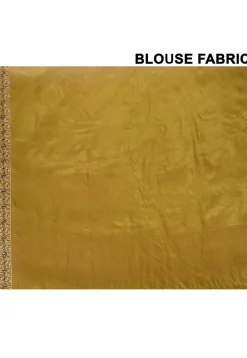 Pure Silk Embroidered Saree in Olive Green