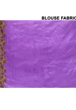 Pure Silk Embroidered Saree in Indigo Blue