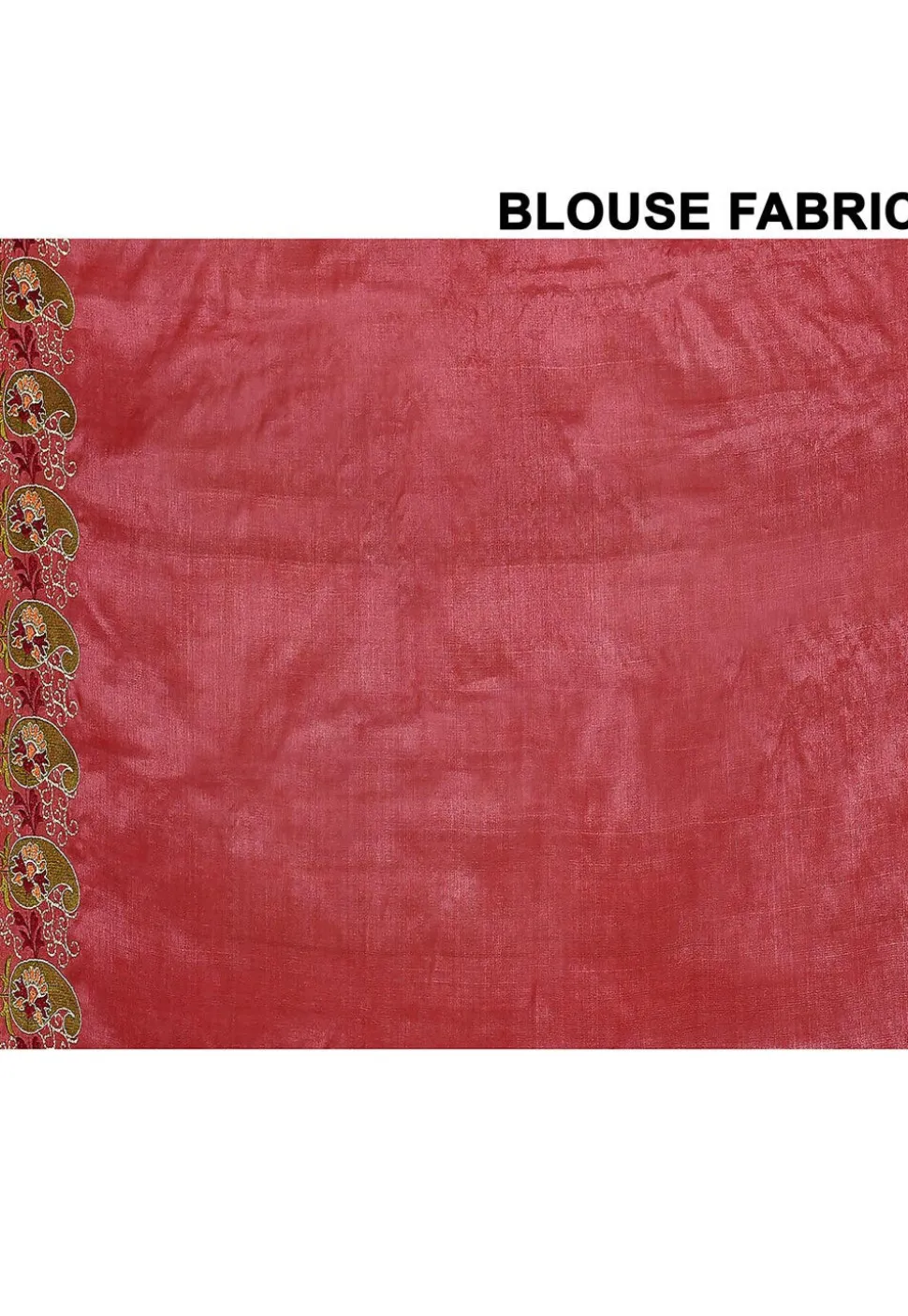 Pure Silk Embroidered Saree in Coral Pink