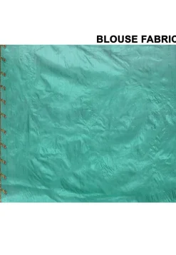 Pure Silk Embroidered Saree in Teal Green