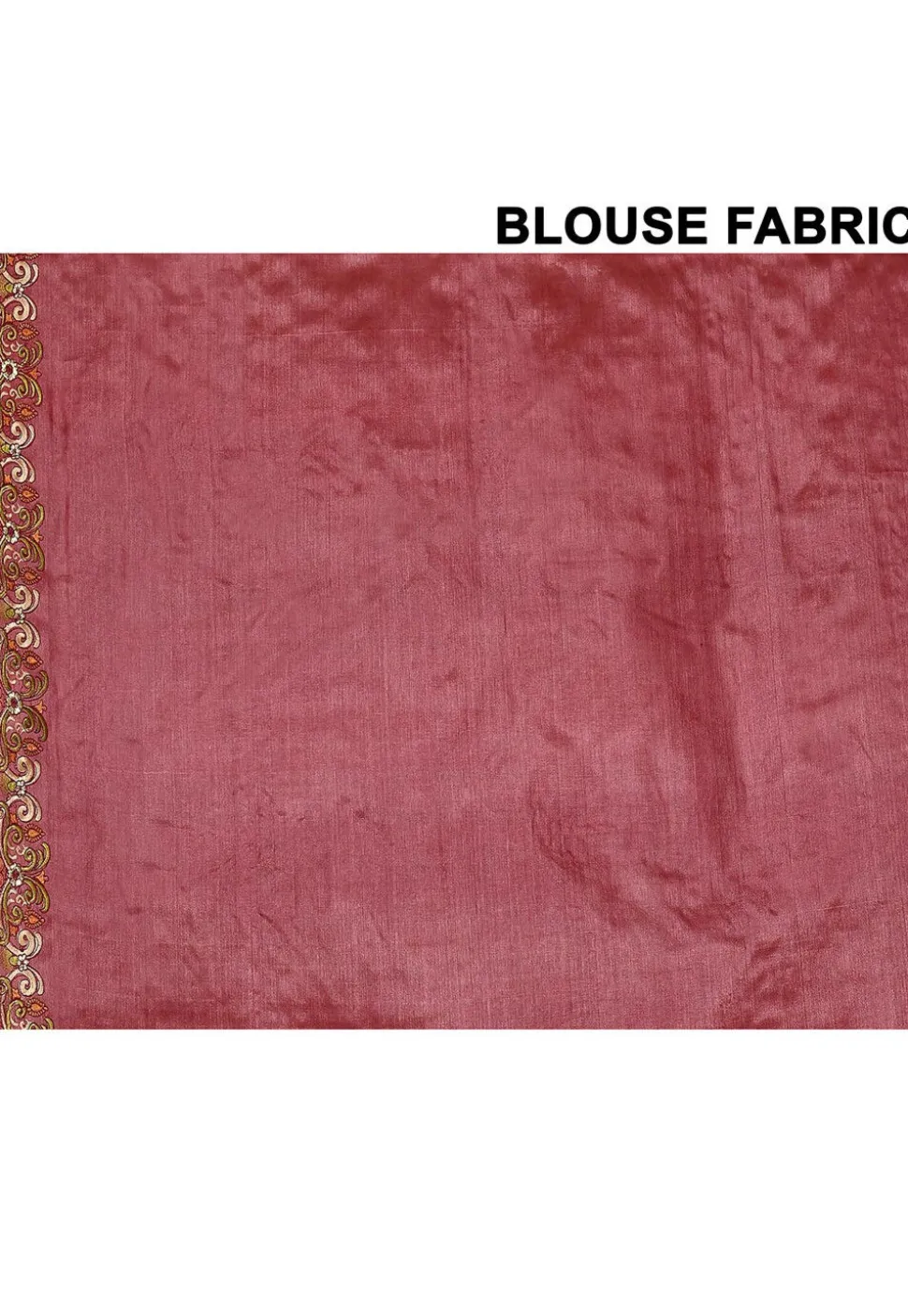 Pure Silk Embroidered Saree in Coral Red