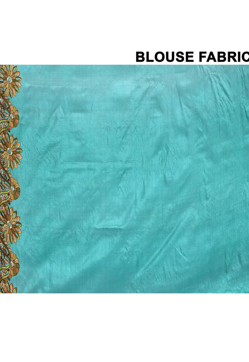 Pure Silk Embroidered Saree in Teal Blue
