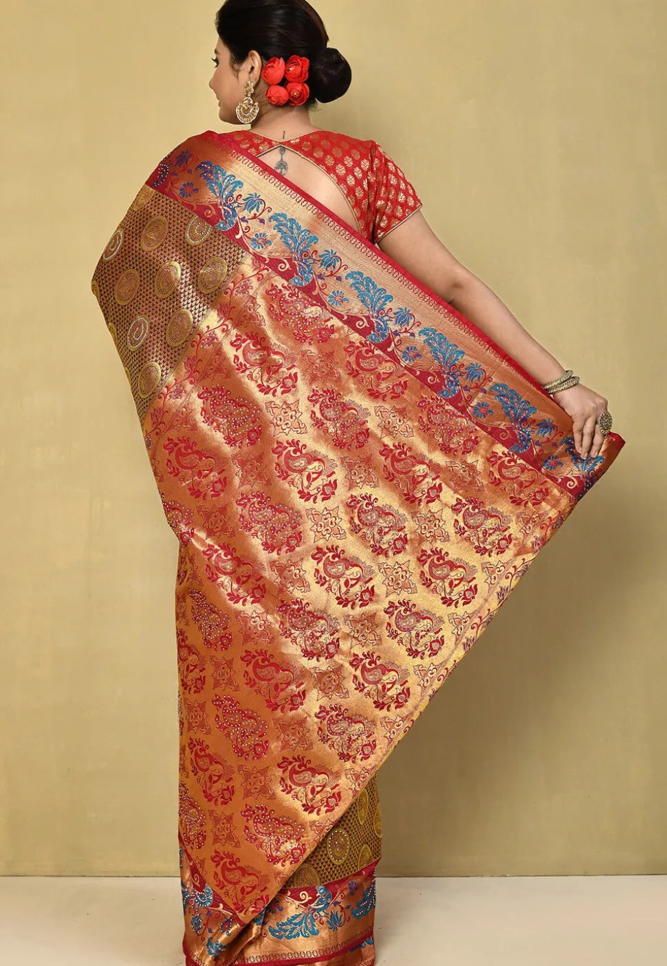 Pure Silk Kanchipuram Saree in Maroon