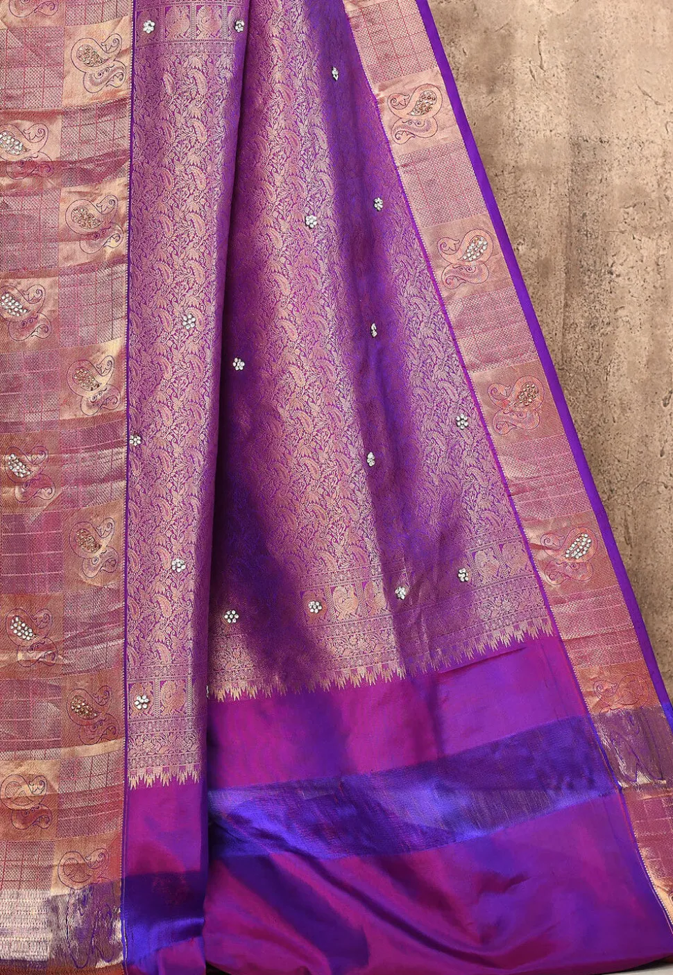 Pure Silk Kanchipuram Saree in Fuchsia