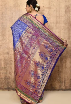 Pure Silk Kanchipuram Saree in Royal Blue