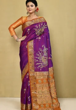 Pure Silk Kanchipuram Saree in Purple