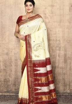 Pure Silk Kanchipuram Saree in Cream