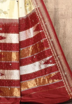 Pure Silk Kanchipuram Saree in Cream