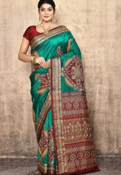 Pure Silk Kanchipuram Saree in Teal Green