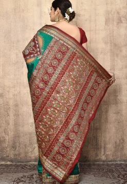 Pure Silk Kanchipuram Saree in Teal Green