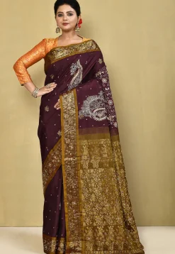Pure Silk Kanchipuram Saree in Wine
