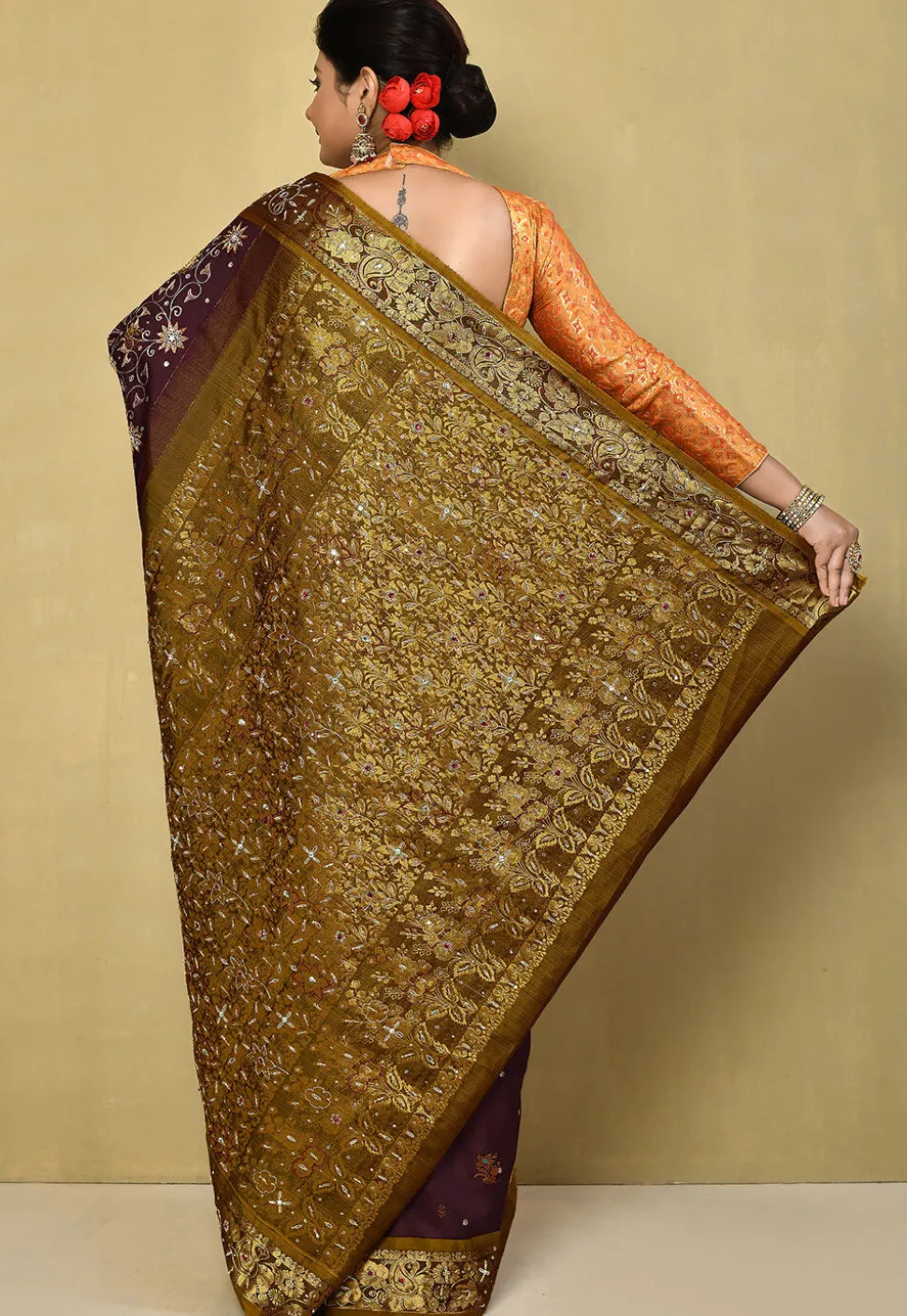 Pure Silk Kanchipuram Saree in Wine
