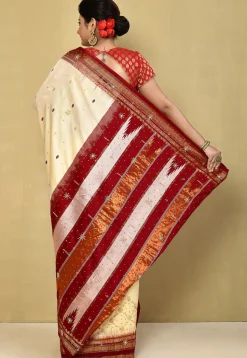 Pure Silk Kanchipuram Saree in Cream