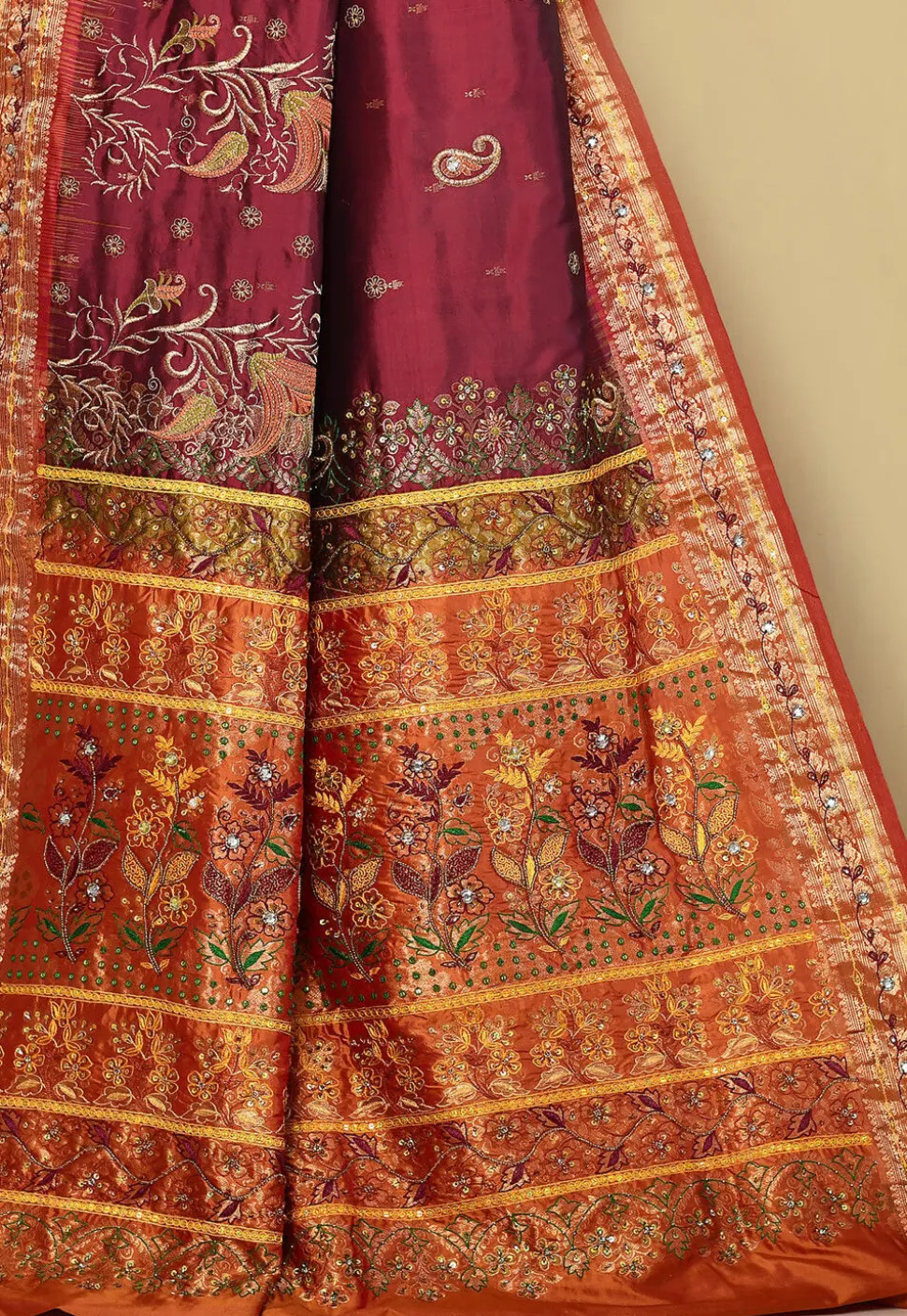 Pure Silk Kanchipuram Saree in Maroon