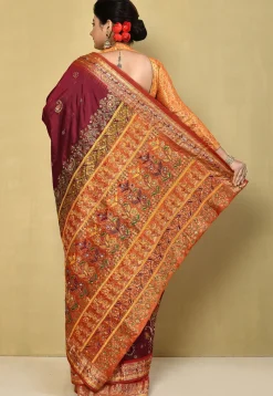 Pure Silk Kanchipuram Saree in Maroon