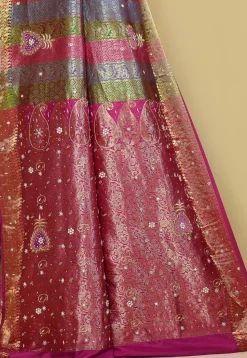 Pure Silk Kanchipuram Saree in Multicolor