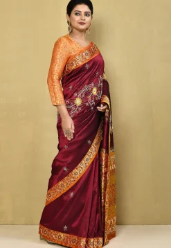 Pure Silk Kanchipuram Saree in Maroon