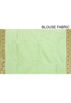Pure Tussar Silk Banarasi Saree in Light Green