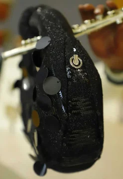 Sequinned Art Silk Handbag in Black
