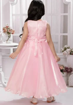 Sequinned Satin Gown in Pink